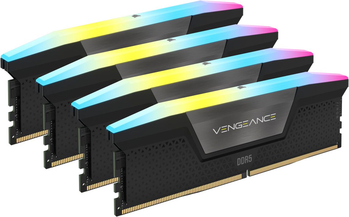 CORSAIR VENGEANCE RGB 192GB 4x48GB DDR5 5200MT/s DIMM Unbuffered 38-38-38-84 XMP 3.0 Black Heatspreader 1.25V